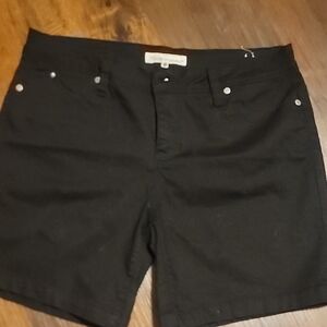 Royalty For Me Black Flat Front Shorts with Clean Silhouette